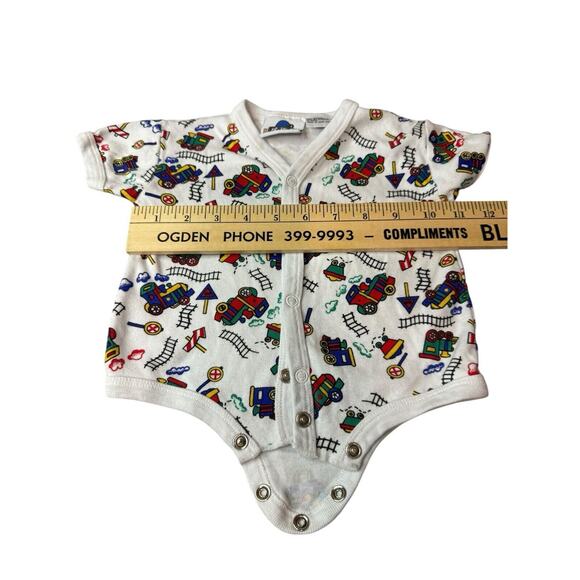 Vintage Peek-A-Babe 3-6 Months Infant One Piece Bodysuit Trains - Picture 3 of 8